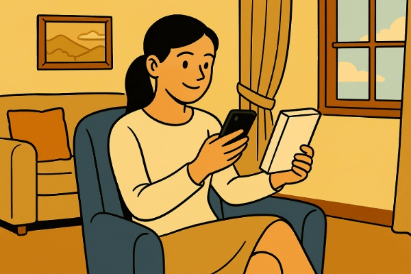 Persona revisando el código de activación de su experiencia
